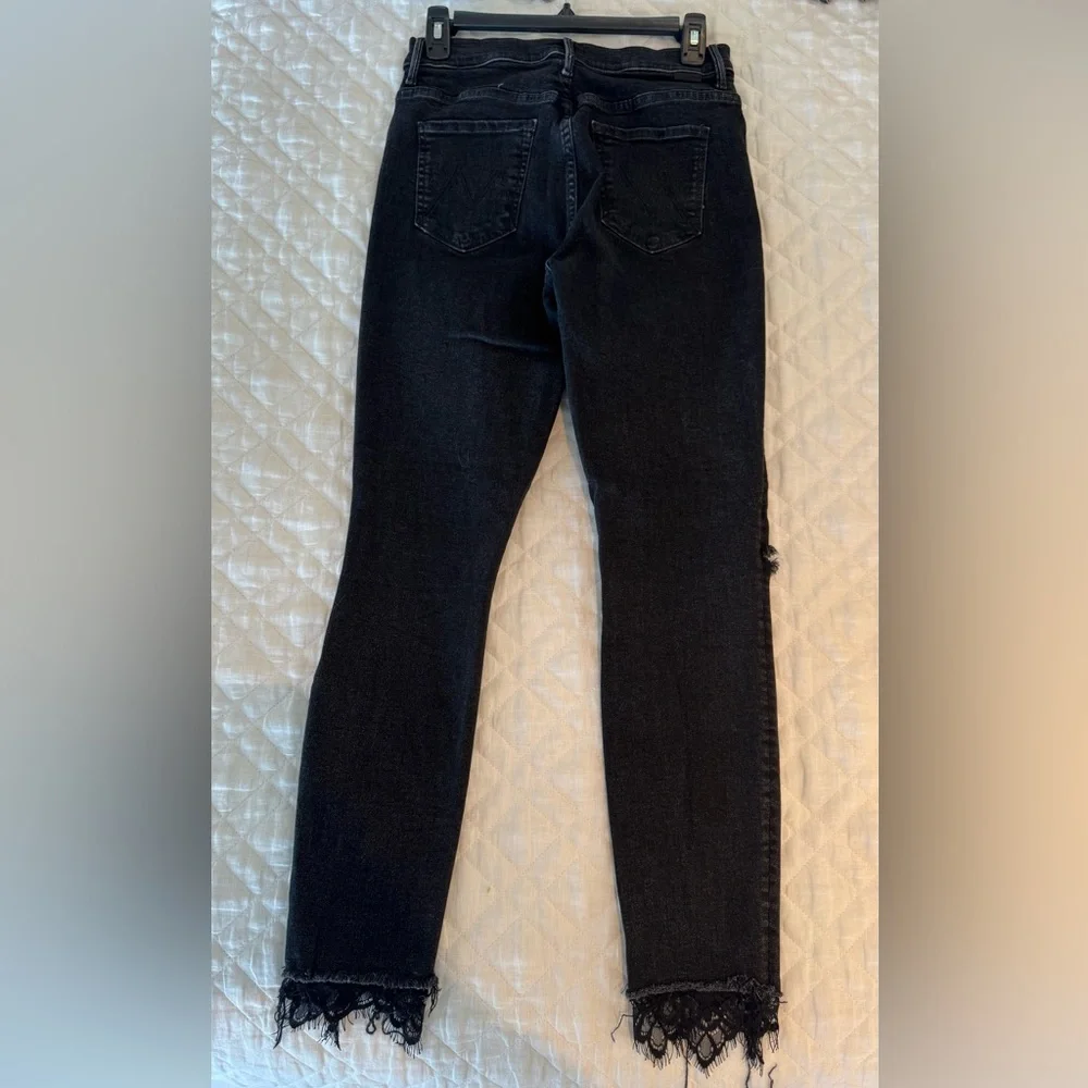 MOTHER Black Lace Detail Jeans - Picture 5 of 13